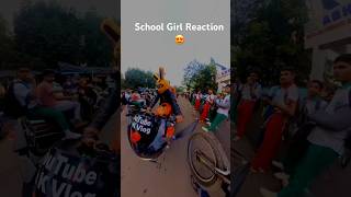 School girl reaction 😍 bunny helmet #shortsfeed #youtubeshorts #viral #bunny