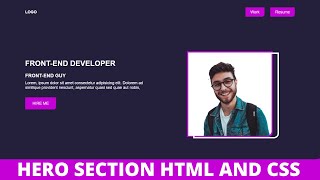 Hero Section  Using HTML and CSS  Only - Animation