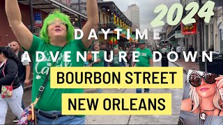 Daytime walk down Bourbon Street New Orleans NOLA