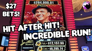 HIT After HIT on $27 Bets! Incredible Run on High Limit Sinatra Slot!