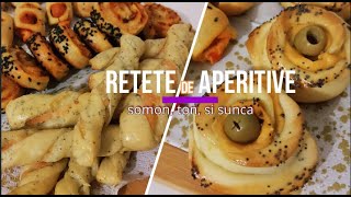 Retete de aperitive rapide, cu foietaj/ 1- ton, 2- somon, 3- sunca