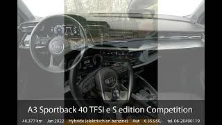 Audi A3 Sportback 40 TFSI e S edition Competition  Panoramadak Digitaal  Cockpit