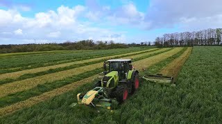 😎 Un Claas Axion 850 à la fauche d’herbe | ETA MOISAN