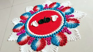 Dasara special rangoli/simple and easy rangoli /diwali rangoli designs.