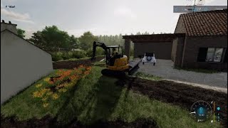 Plowing up grass/transporting materials/mobile excavator needed! |Public Work |Fs22 |Ps4