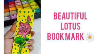 Easy beautiful lotus bookmark painting idea for beginners