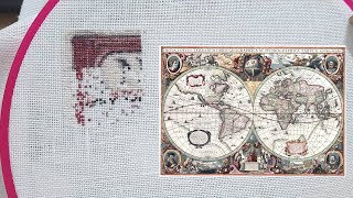 Flosstube 232 New Start | Stitch With Me: World Map - ZAnna Cross Stitch - Part 1