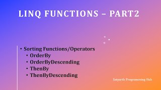 LINQ - Sorting Functions