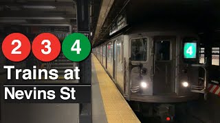 (2)(3)(4) Trains at Nevins Street