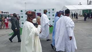 Senate President, Senator Solomon Olamilekan Yayi, others at the Dangote Fertilizer official launch.