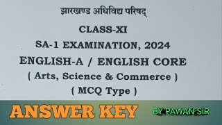 Class 11 English Core SA-1 Exam 2024 Arts Science & Commerce MCQ Type Ans Key JAC BOARD ENGLISH-A ll