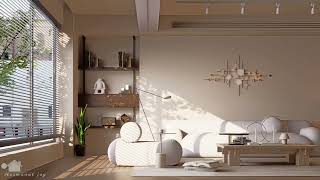 Minimalist Living Room Visualization | Beauty in Simplicity | Design ideas | 3ds max | D5 | 4k