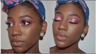 PINK Eye Shadow Talk-Through Makeup Tutorial