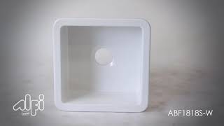 ALFI brand ABF1818S-W White Square 18" x 18" Undermount / Drop In Fireclay Prep Sink