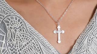 Yafeini 925 Sterling Silver Cross Pendant Jesus Necklace