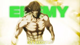 「Enemy ⚔️🏃」Attack On Titan Season 4 Part 2「AMV/EDIT」4K