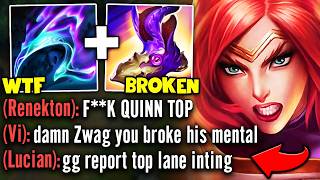 How I completely BROKE the enemy team's mental with lethality Quinn top... (THEY WERE MAD)