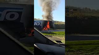 Tracker Trailer Fire on Rt. 81 near Shippensburg. 2024 #semitruck #truckfire #highwaycrash