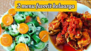 Ide menu masakan kali ini ayam goreng bumbu rujak & sayur bening oyong wortel soun