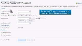 Plesk: How to Create Additional FTP Accounts