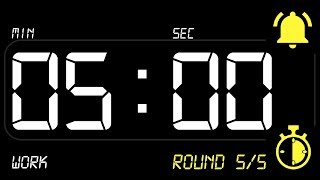 ⏰ INTERVAL [5x5] Timer 5 Minutes WORK / 5 Minutes REST ((BEEP)) 🔔 - Countdown with Alarm