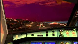 FSX A330 visual landing at LPMI RNW 5 (Madeira) cockpit