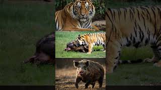 Bengal Tiger Attacks Wild Boar in Amazon | Epic Wildlife Encounter #bengaltiger #wildboar  #amazon