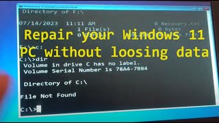 how to repair your windows 11 PC without loosing data and program