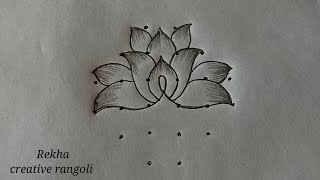 beautiful Lotus flower rangoli (6*2*2) | thamarai poo kolam | latest kolam @rekhacreativerangoli