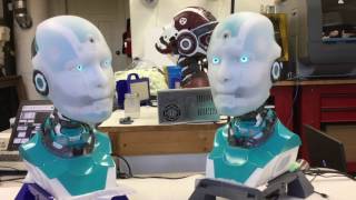 Alan robots talking to each other using a Chatbot