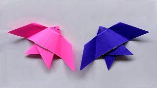 Cara membuat origami burung terbang | Easy paper bird