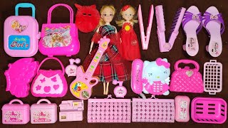 3 minutes satisfying unboxing with cutest red barbie doll makeup toys | Hello kitty toys | ASMR