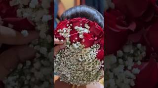 Wedding flowers hair bun #short #shortfeed #shortviral #youtubeshorts #ytshorts #flowers #hairstyle