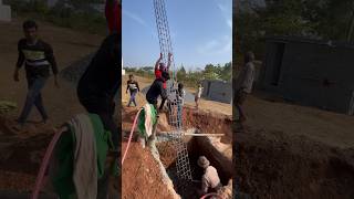 Colum fixing in column pit | Bar-bending Column #construction  #shorts #column