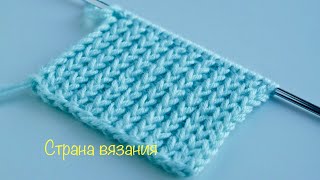 Узоры спицами. Резинка 1х1, ещё один способ. Knitting patterns. 1x1 elastic band, another way.