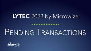 Pending Transactions - LYTEC 2023 by Microwize Technology