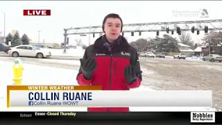 Traffic backs up at 168th & Center as snow piles up