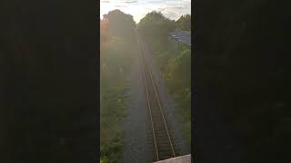 The 4014 steam train from the overpass, going thru Mineola