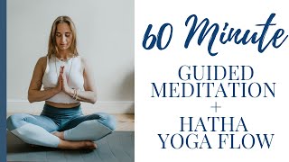 1 HOUR GUIDED MEDITATION + HATHA YOGA FLOW | Nina Elise Yoga