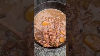 Cooking eggs with meat