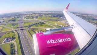 [4K] Wizzair A321 landing into Warsaw Chopin Airport (WAW) | GoPro video | seat 12F (emergency exit)