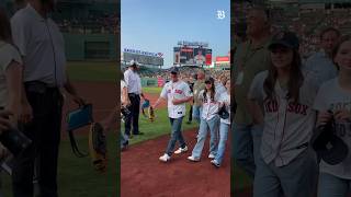 Matt Damon and Casey Affleck throw first pitch at Fenway Park for Red Sox v. Yankees Saturday