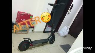 xiaomi m365 pro converted rear suspension, monorim suspension and handle bar installed