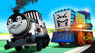 Lego City - Police Train VS Thief Thomas Train Toy Factory Cartoon tran videos for Toddlers