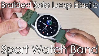 Samsung Watch 4 Braided Solo Loop Elastic Sport Watch Band (green)