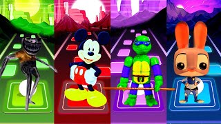 Zoonomalia Monster vs Mikey Mause vs Mutant Turtles vs Zootopia Judy Tiles Hop EDM Rush