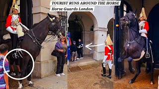 Kid Runs Inside the Box | King's Guard Had Had Enough of Rude Tourists | Unsettling Horse in London