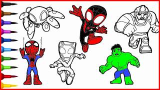 Spiderman and Avengers Speed Coloring | Marvel Superheroes Coloring Pages