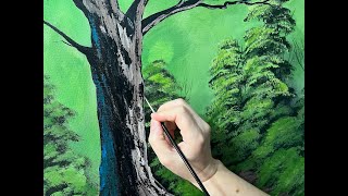 Bob Ross's Magical Forest 🎨 Acrylic Painting Time lapse video