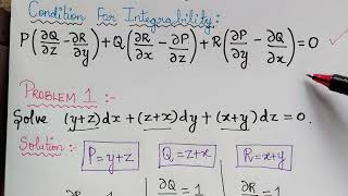 total differential equations|| problem 1